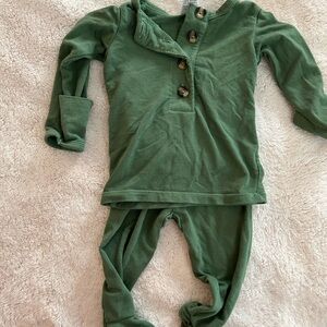Green Button-Up Baby Outfit